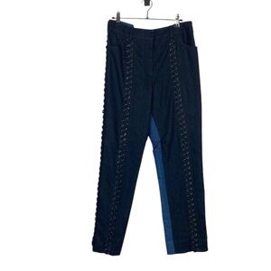Carlisle lace up panel denim trousers